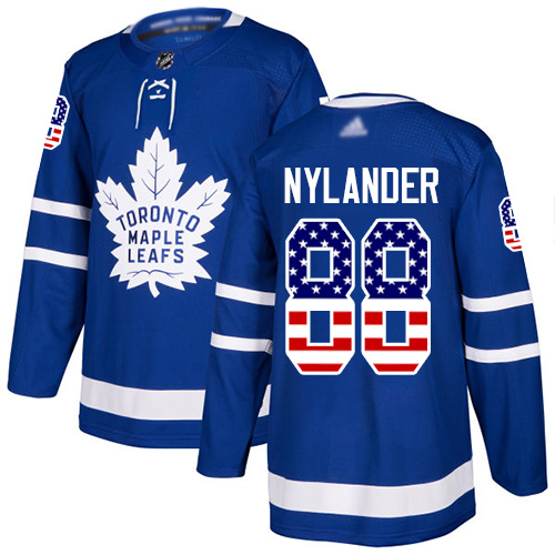 Adidas Maple Leafs #88 William Nylander Blue Home Authentic USA Flag Stitched Youth NHL Jersey